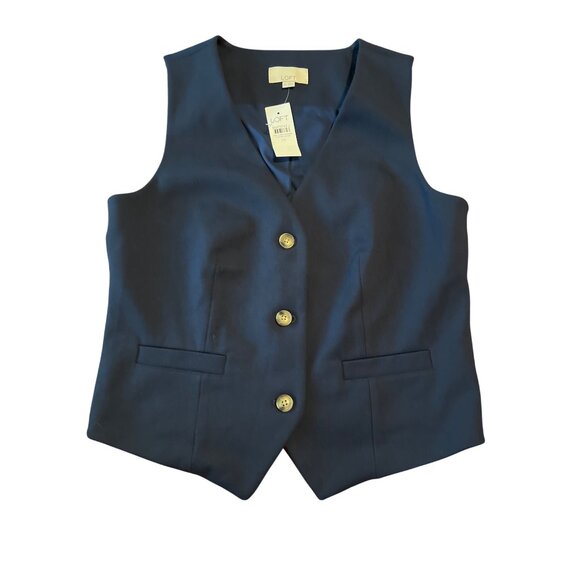 LOFT Versa‎ Ponte Pocket Vest Navy Blue Size X Small NWT - Picture 3 of 9